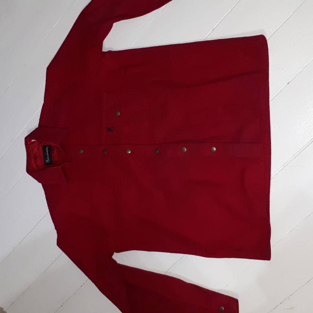 Vintage Browning outdoor heavy cotton shirt with brass snaps. Size L
